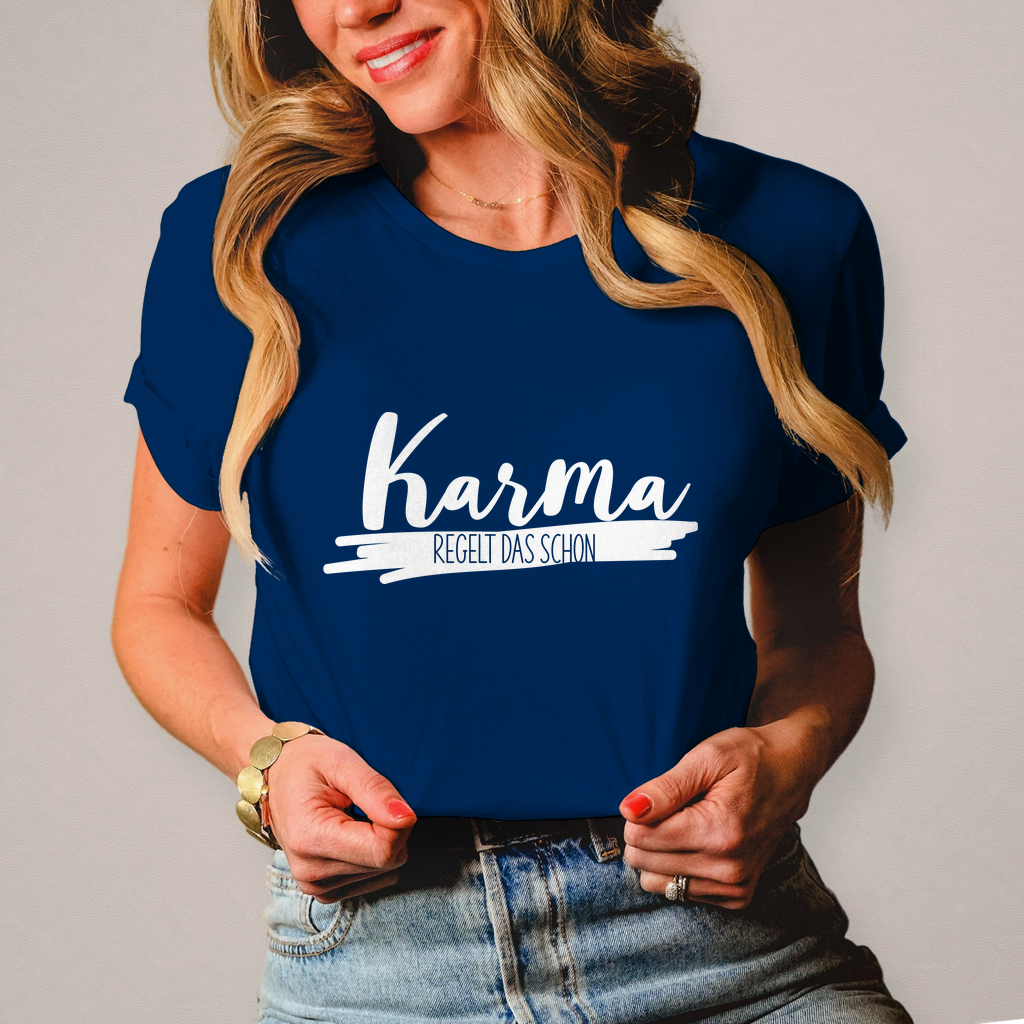 Damen T-Shirt Karma regelt das schon