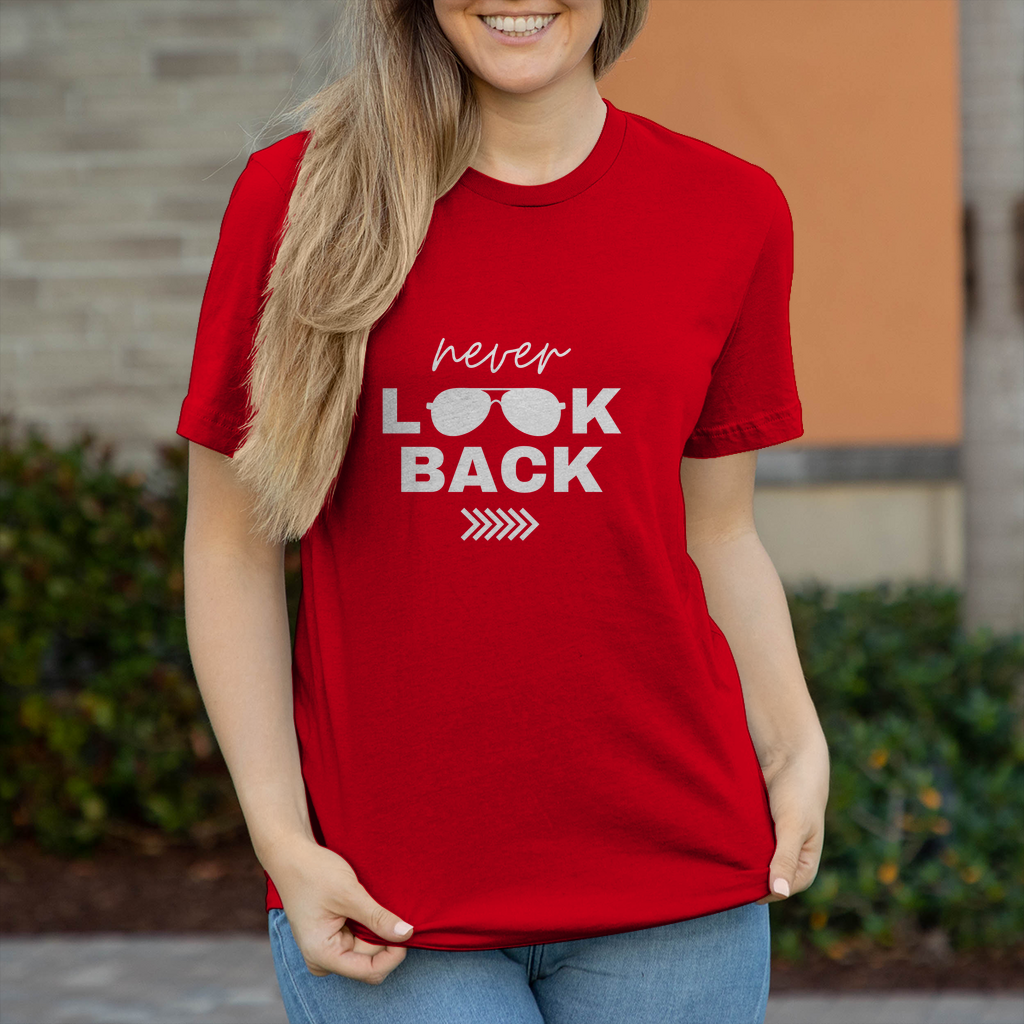 Damen T-Shirt Never look  back