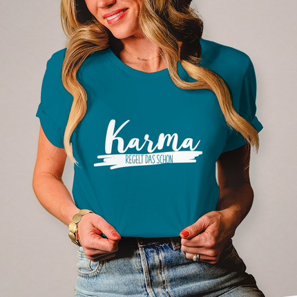 Damen T-Shirt Karma regelt das schon - Chaos Designs Christoph Kalkbrenner