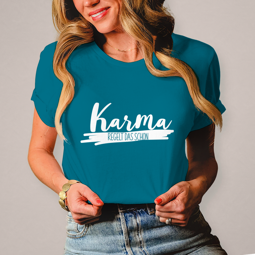 Damen T-Shirt Karma regelt das schon