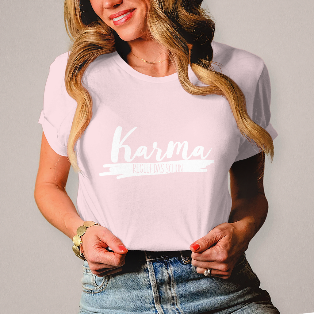 Damen T-Shirt Karma regelt das schon