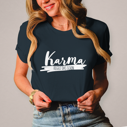 Damen T-Shirt Karma regelt das schon - Chaos Designs Christoph Kalkbrenner