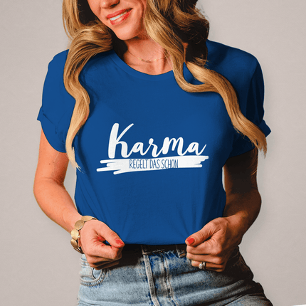 Damen T-Shirt Karma regelt das schon - Chaos Designs Christoph Kalkbrenner