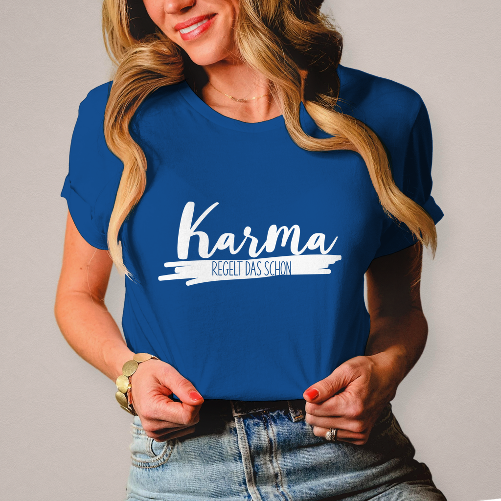 Damen T-Shirt Karma regelt das schon