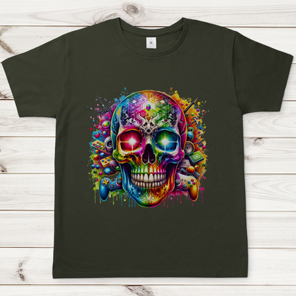 Herren T-Shirt Gaming Skull