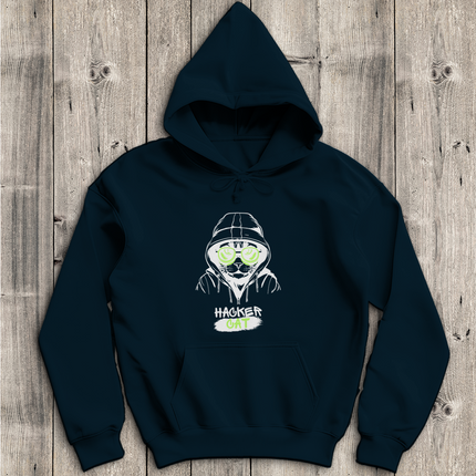 Herren Hoodie Hacker Cat