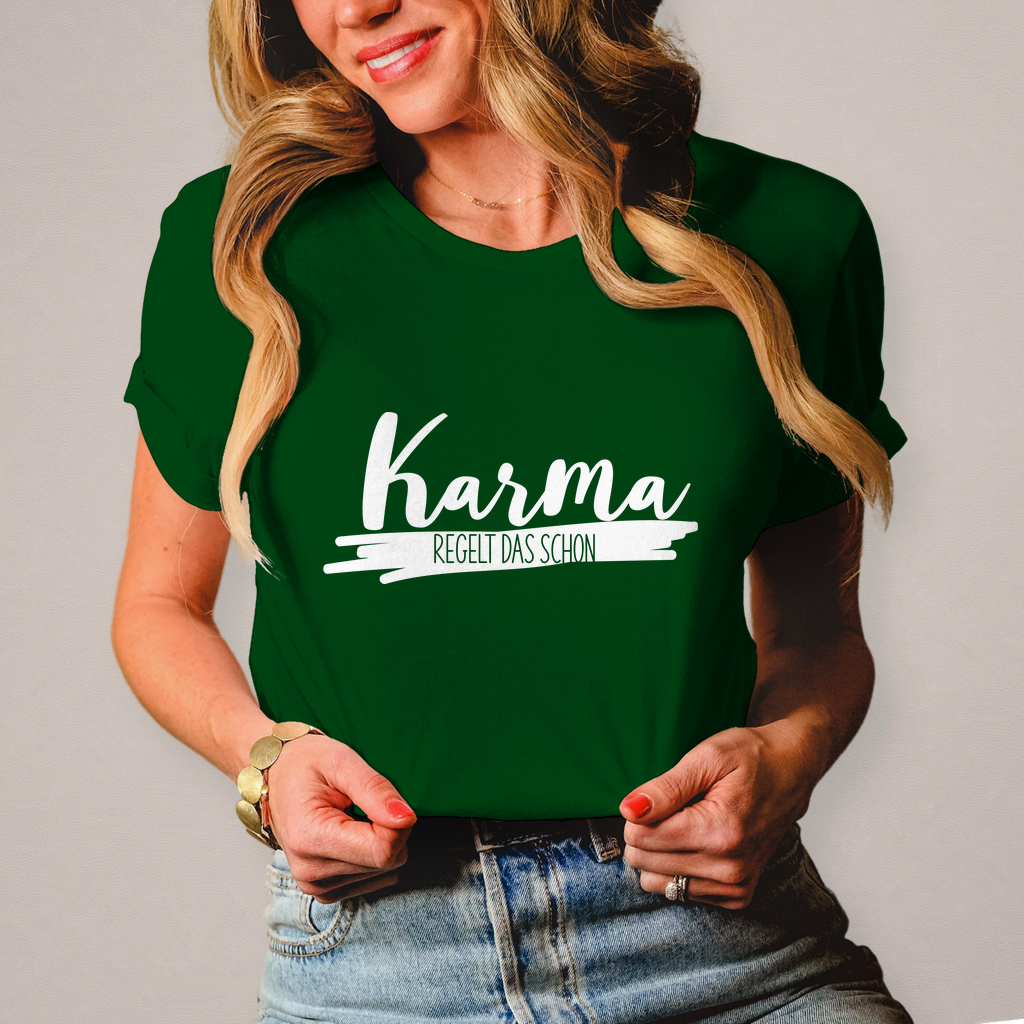 Damen T-Shirt Karma regelt das schon