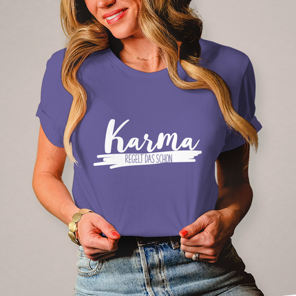 Damen T-Shirt Karma regelt das schon - Chaos Designs Christoph Kalkbrenner