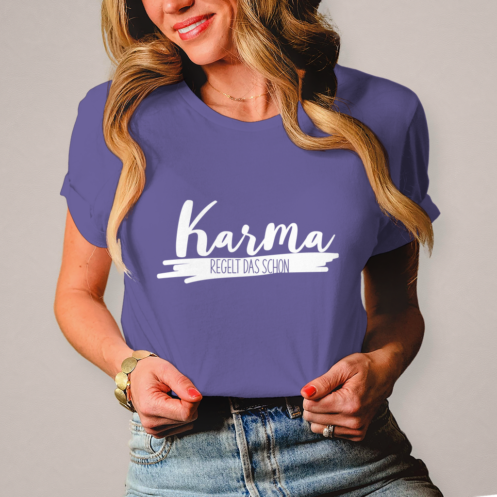 Damen T-Shirt Karma regelt das schon