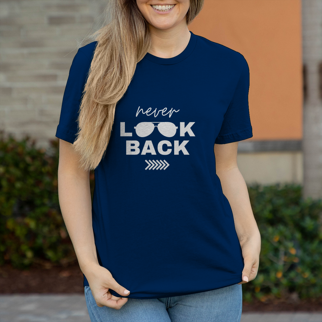 Damen T-Shirt Never look  back