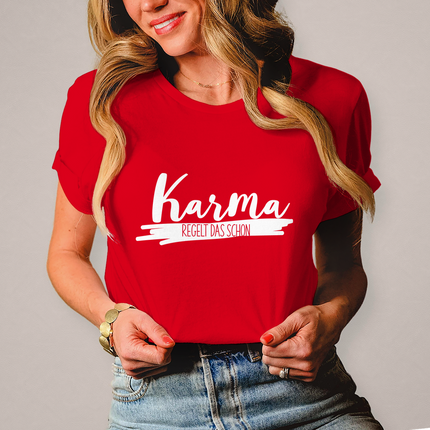 Damen T-Shirt Karma regelt das schon - Chaos Designs Christoph Kalkbrenner