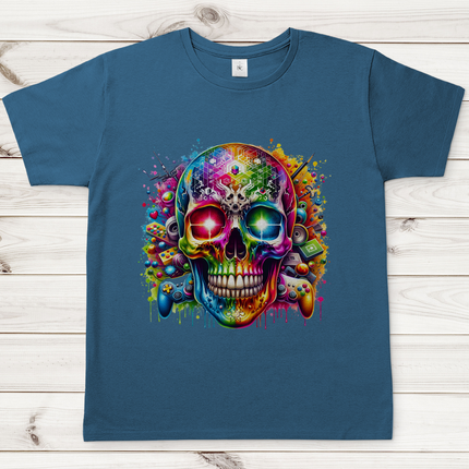 Herren T-Shirt Gaming Skull