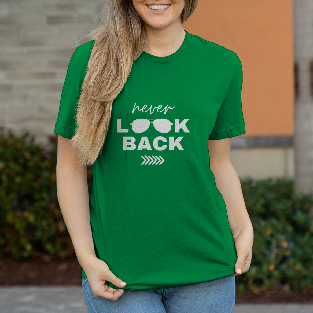 Damen T-Shirt Never look  back