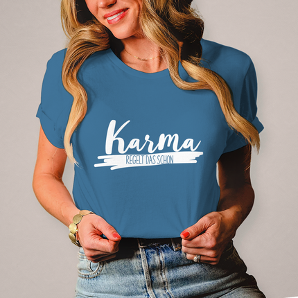 Damen T-Shirt Karma regelt das schon - Chaos Designs Christoph Kalkbrenner