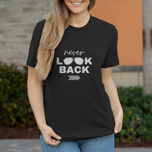 Damen T-Shirt Never look  back