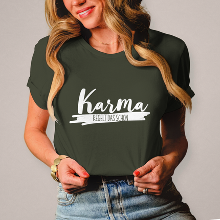Damen T-Shirt Karma regelt das schon - Chaos Designs Christoph Kalkbrenner