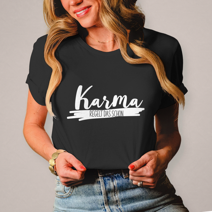 Damen T-Shirt Karma regelt das schon - Chaos Designs Christoph Kalkbrenner