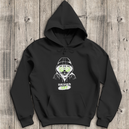 Herren Hoodie Hacker Cat