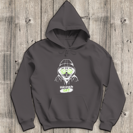 Herren Hoodie Hacker Cat