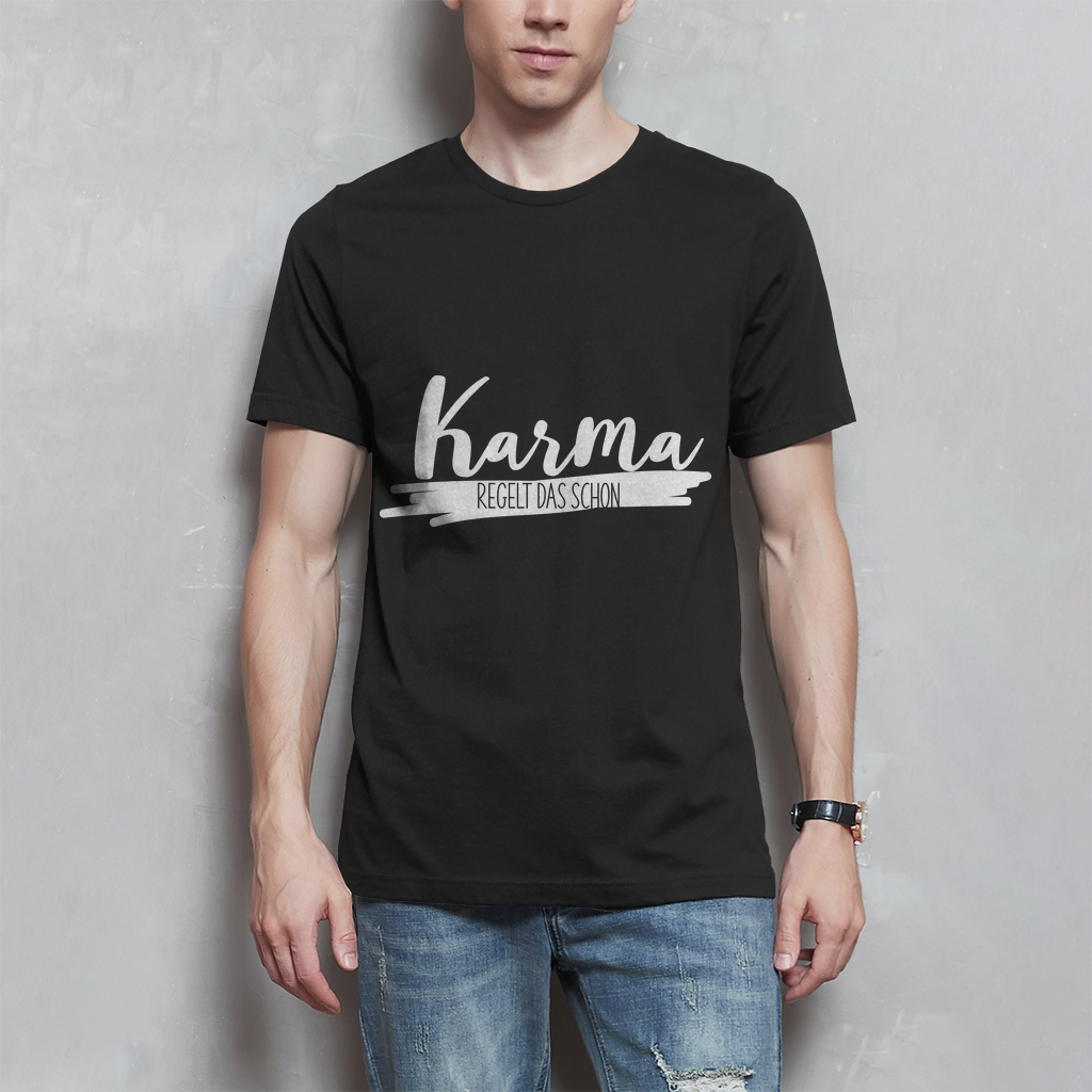 Herren T-Shirt Karma regelt das schon