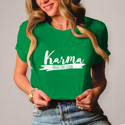 Damen T-Shirt Karma regelt das schon - Chaos Designs Christoph Kalkbrenner