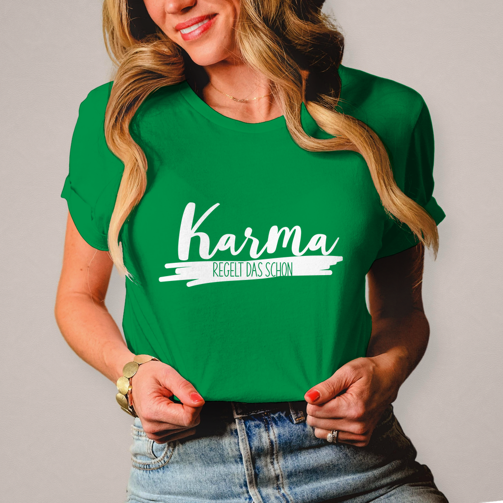 Damen T-Shirt Karma regelt das schon