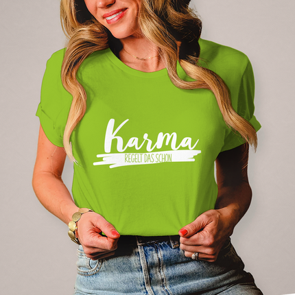 Damen T-Shirt Karma regelt das schon - Chaos Designs Christoph Kalkbrenner