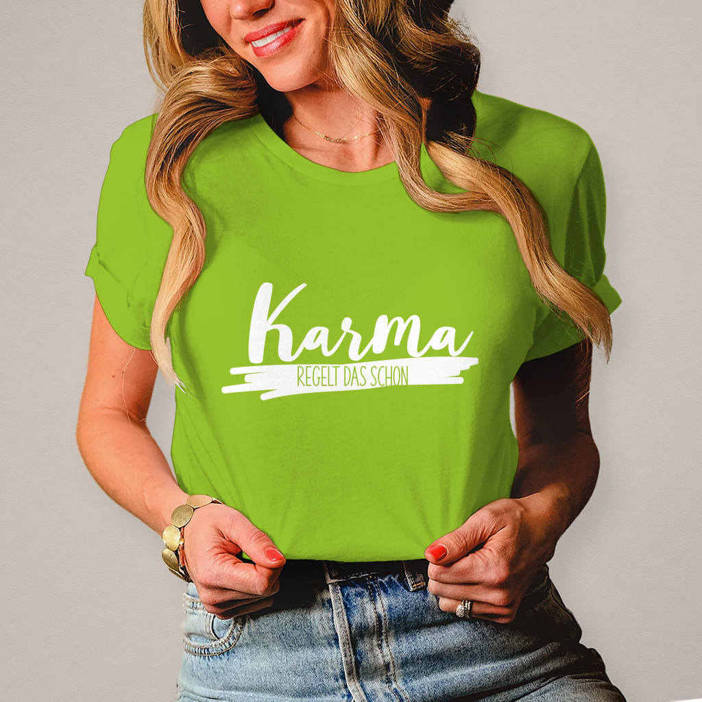 Damen T-Shirt Karma regelt das schon