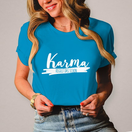 Damen T-Shirt Karma regelt das schon - Chaos Designs Christoph Kalkbrenner