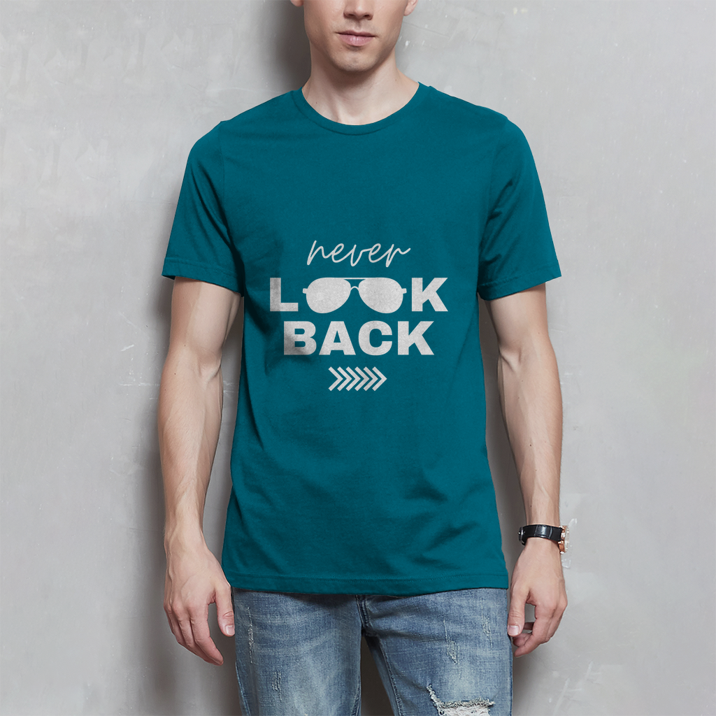 Herren T-Shirt Never look  back