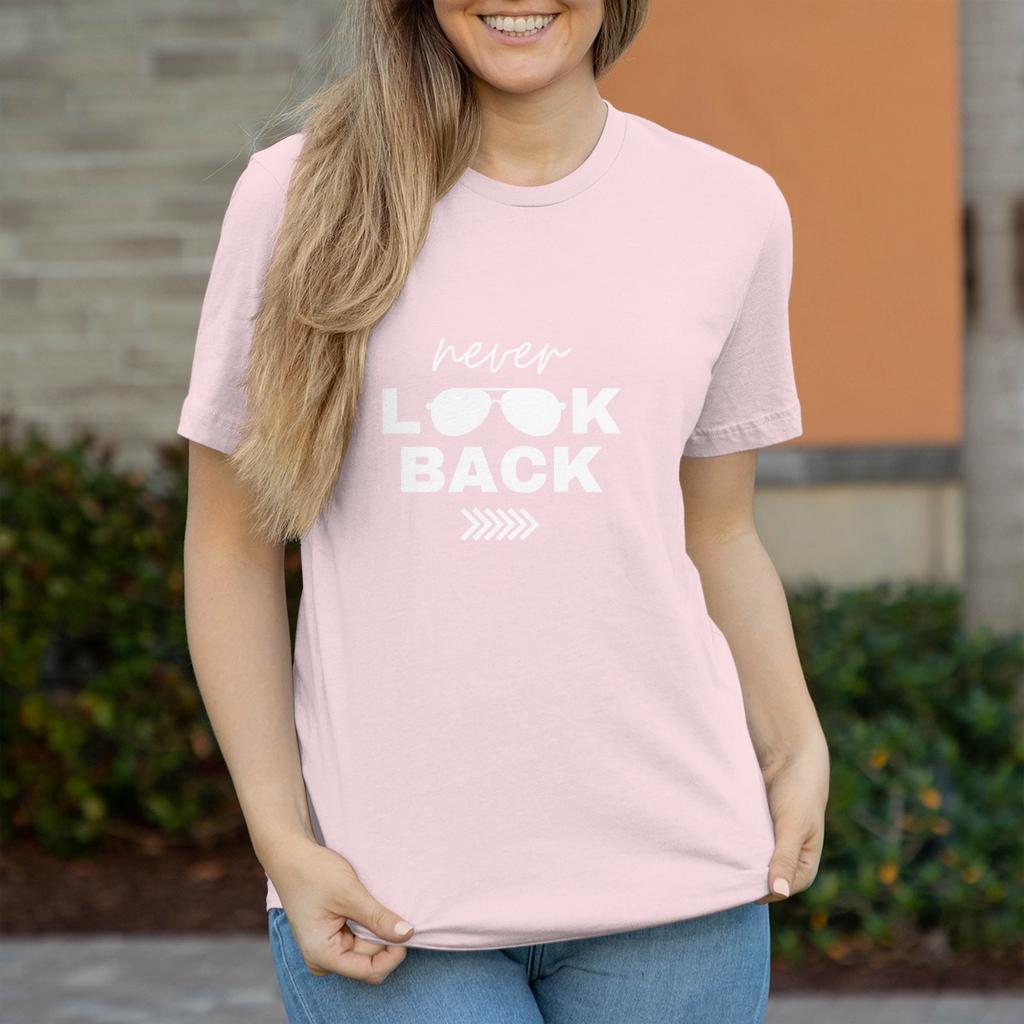 Damen T-Shirt Never look  back