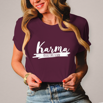 Damen T-Shirt Karma regelt das schon - Chaos Designs Christoph Kalkbrenner