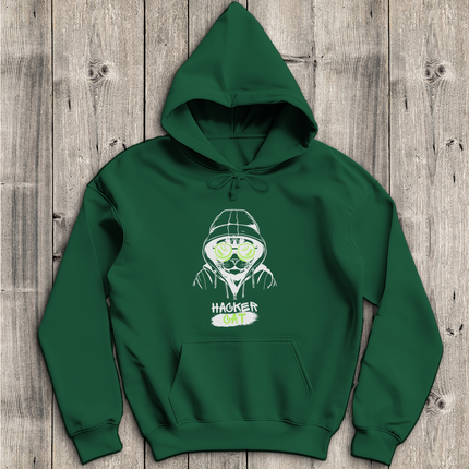 Herren Hoodie Hacker Cat